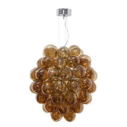 ByRydens - Luster na sajli DELUXE 4xE14/5W/230V dimna/smeđa pr. 64 cm