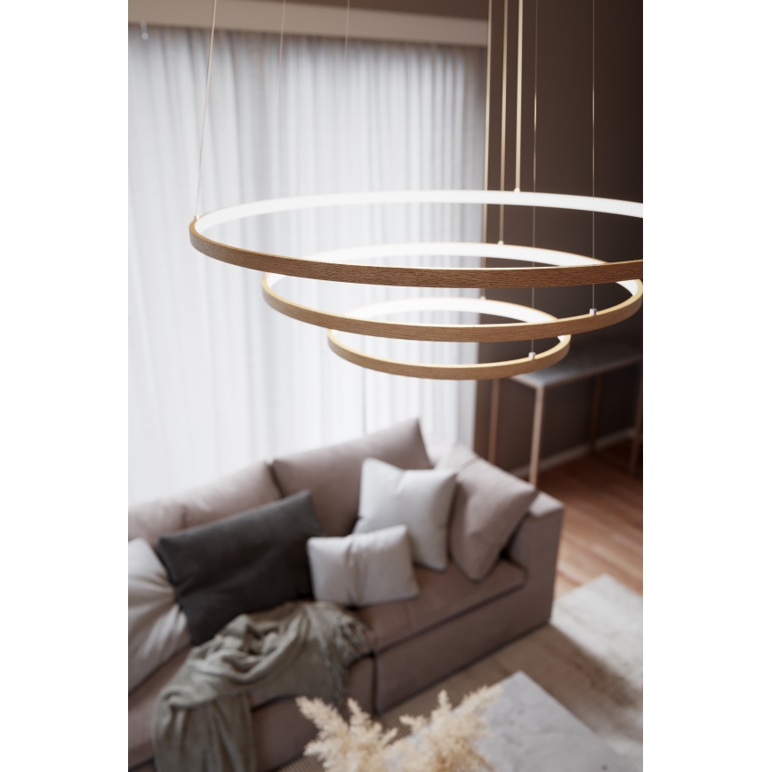 ByRydens - LED Luster na sajli TRIONE LED/45W/230V smeđa pr. 80 cm