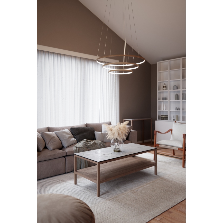 ByRydens - LED Luster na sajli TRIONE LED/45W/230V smeđa pr. 80 cm