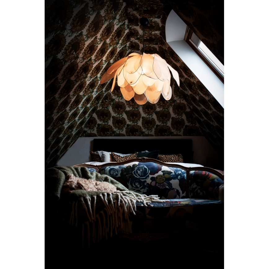 ByRydens - Luster na sajli LOU LOU 1xE27/5W/230V bež pr. 80 cm