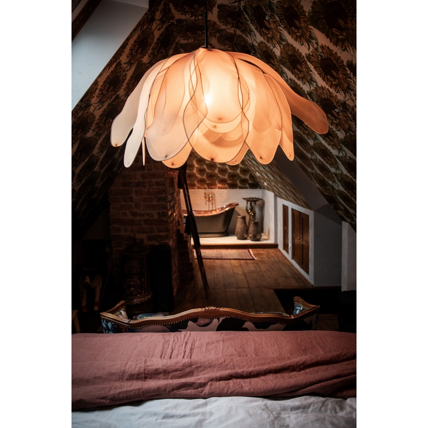 ByRydens - Luster na sajli LOU LOU 1xE27/5W/230V bež pr. 80 cm
