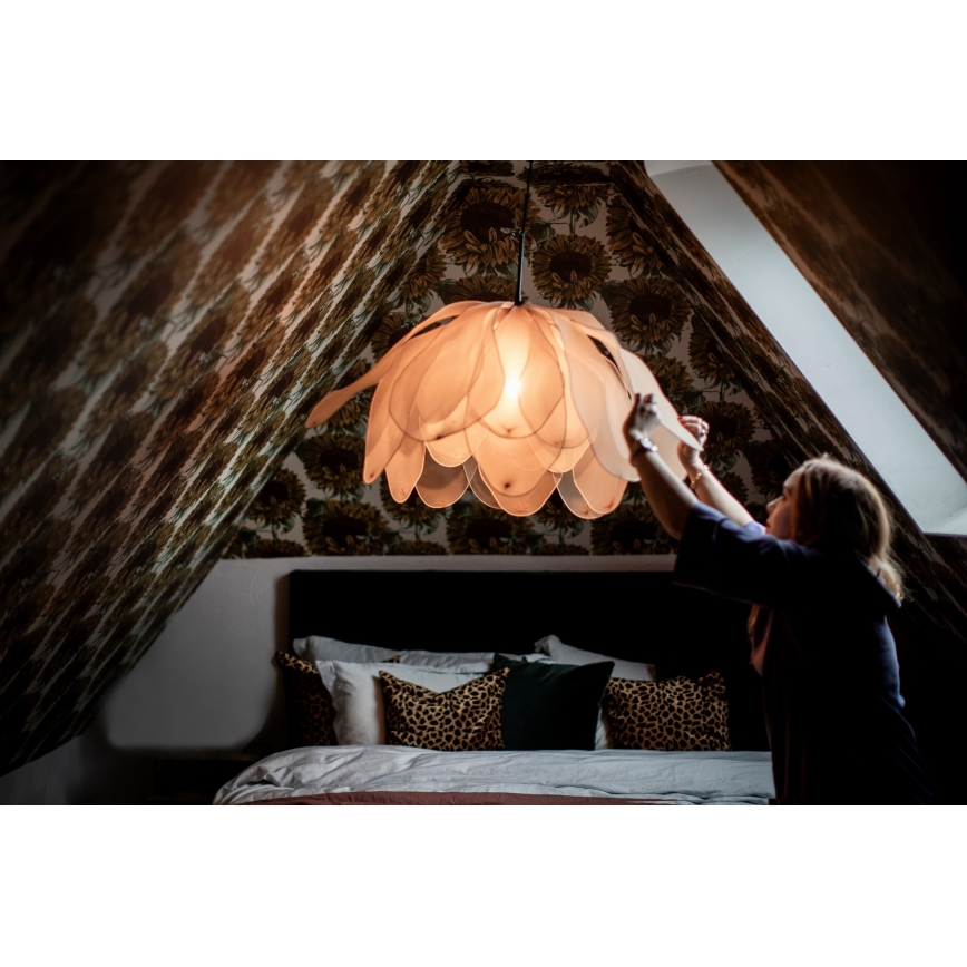 ByRydens - Luster na sajli LOU LOU 1xE27/5W/230V bež pr. 80 cm