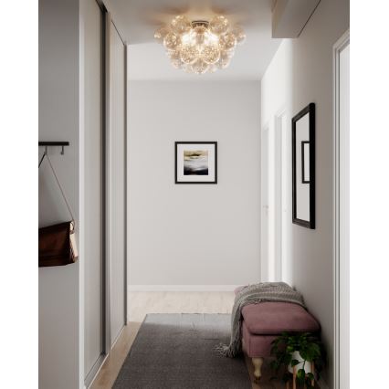 ByRydens - Stropna svjetiljka GROSS 6xG9/8W/230V dimna/smeđa Ø 70 cm