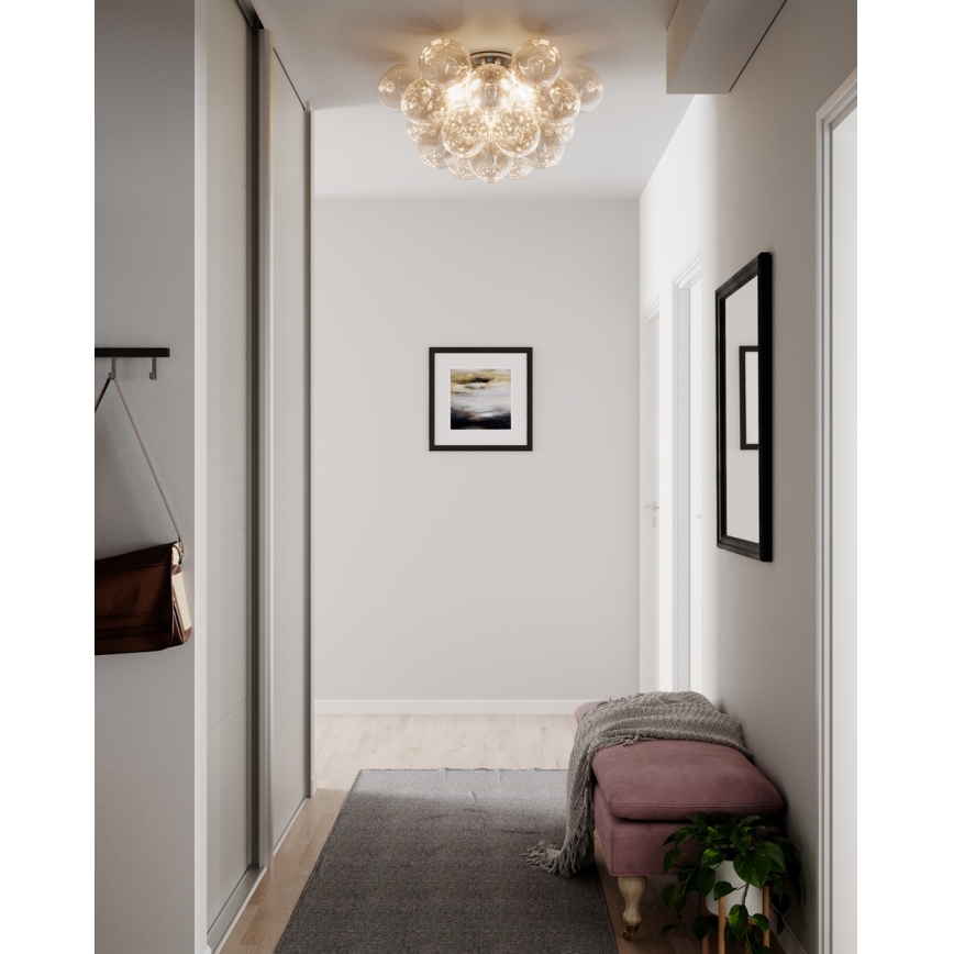 ByRydens - Stropna svjetiljka GROSS 6xG9/8W/230V dimna/smeđa Ø 70 cm