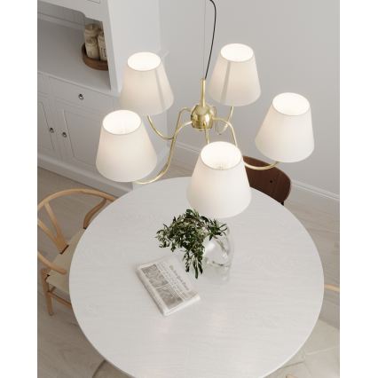 ByRydens - Luster na sajli LYNF 5xE14/8W/230V mesing/bijela