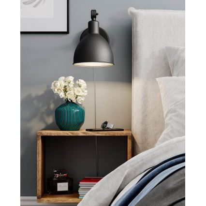 ByRydens - Zidna lampa BAZAR MINI 1xE27/5W/230V crna