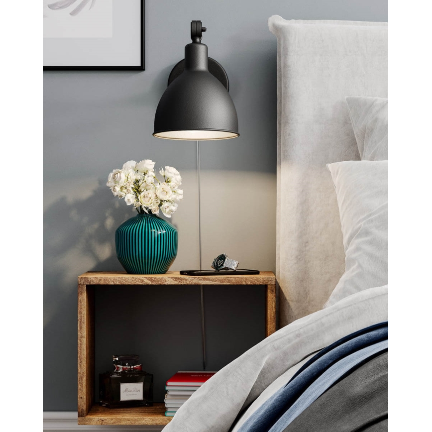 ByRydens - Zidna lampa BAZAR MINI 1xE27/5W/230V crna