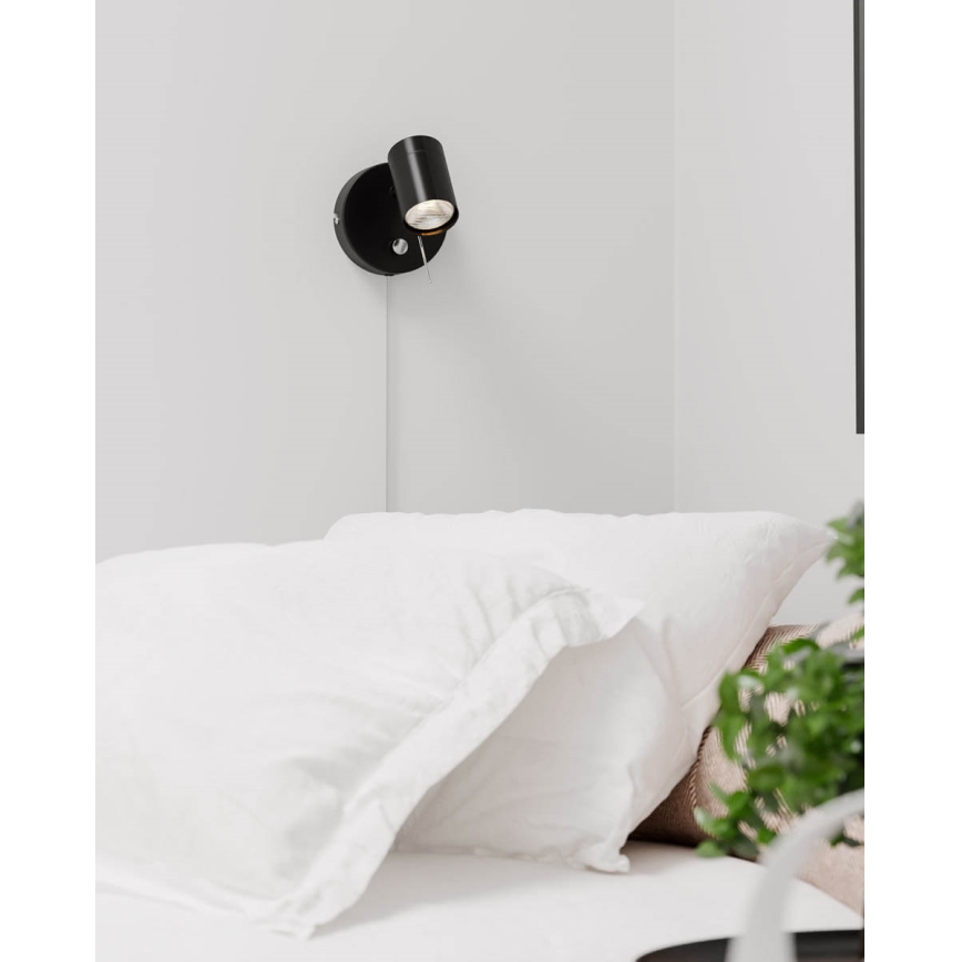ByRydens - Prigušiva zidna reflektorska svjetiljka CORRECT 1xGU10/7W/230V crna