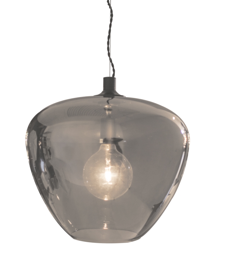 ByRydens - Luster na sajli BELLISSIMO 1xE27/8W/230V dimna/crna pr. 40 cm