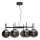 ByRydens - Luster na sajli BOYLE 8xE27/5W/230V dimna/crna pr. 83 cm