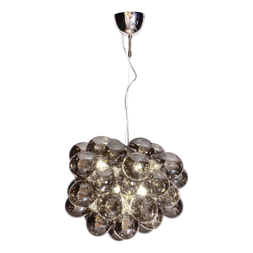 ByRydens - Luster na sajli GROSS 8xG9/4W/230V dimna/crna pr. 50 cm
