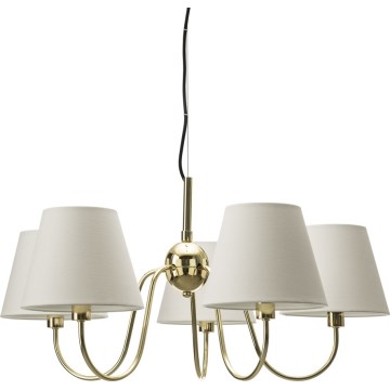 ByRydens - Luster na sajli LYNF 5xE14/8W/230V mesing/bijela