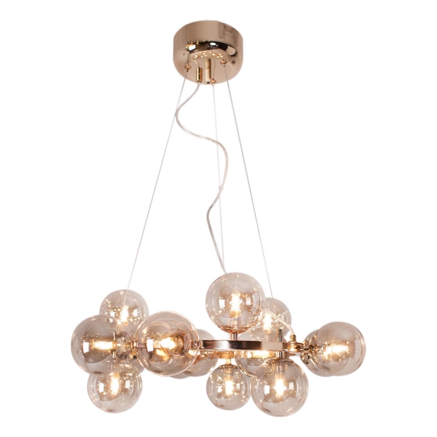 ByRydens - Luster na sajli SPLENDOR 15xG9/5W/230V dimna/smeđa pr. 58 cm