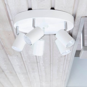 ByRydens - Stropni spot CORRECT 5xGU10/7W/230V bijela, promjer 30 cm