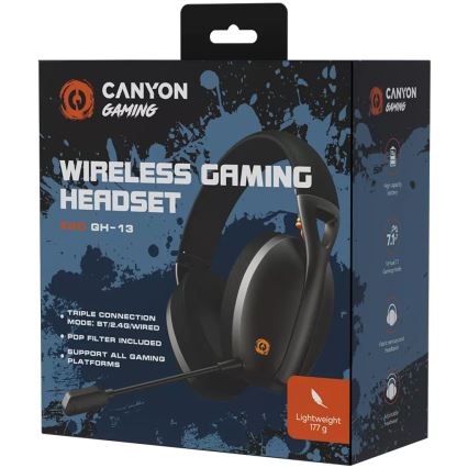 Canyon - Bežične slušalice s mikrofonom 400 mAh crna