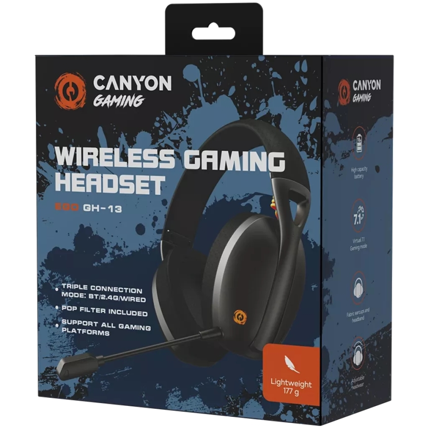 Canyon - Bežične slušalice s mikrofonom 400 mAh crna