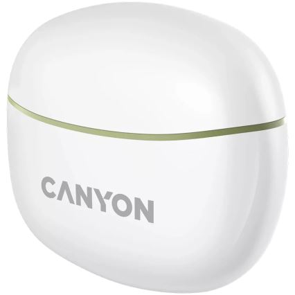 Canyon - Bežične stereo slušalice True Wireless 500 mAh + 2x 40 mAh bijela/zelena