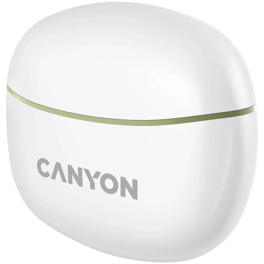 Canyon - Bežične stereo slušalice True Wireless 500 mAh + 2x 40 mAh bijela/zelena