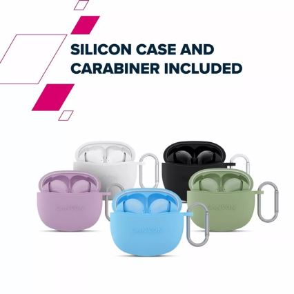 Canyon - Bežične stereo slušalice True Wireless 500 mAh + 2x 40 mAh bijela/zelena