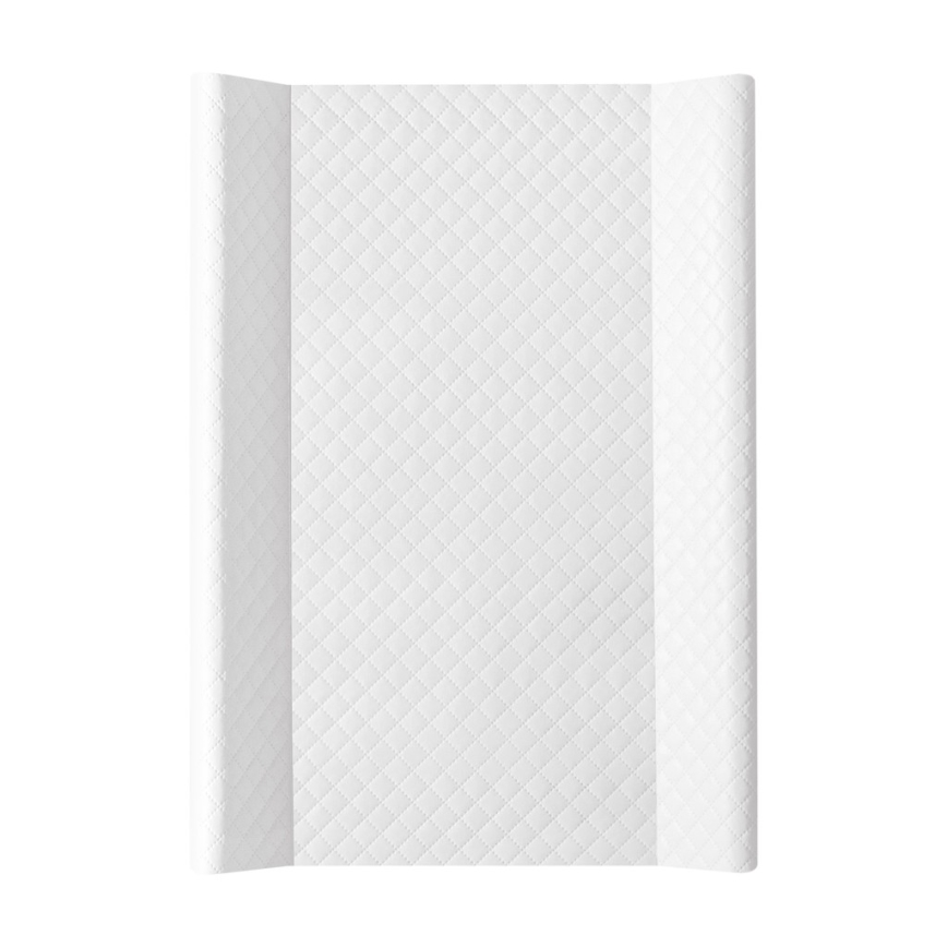 CebaBaby - Podloga za previjanje s čvrstom pločom i dva povišena ruba COMFORT 50x70 cm bijela