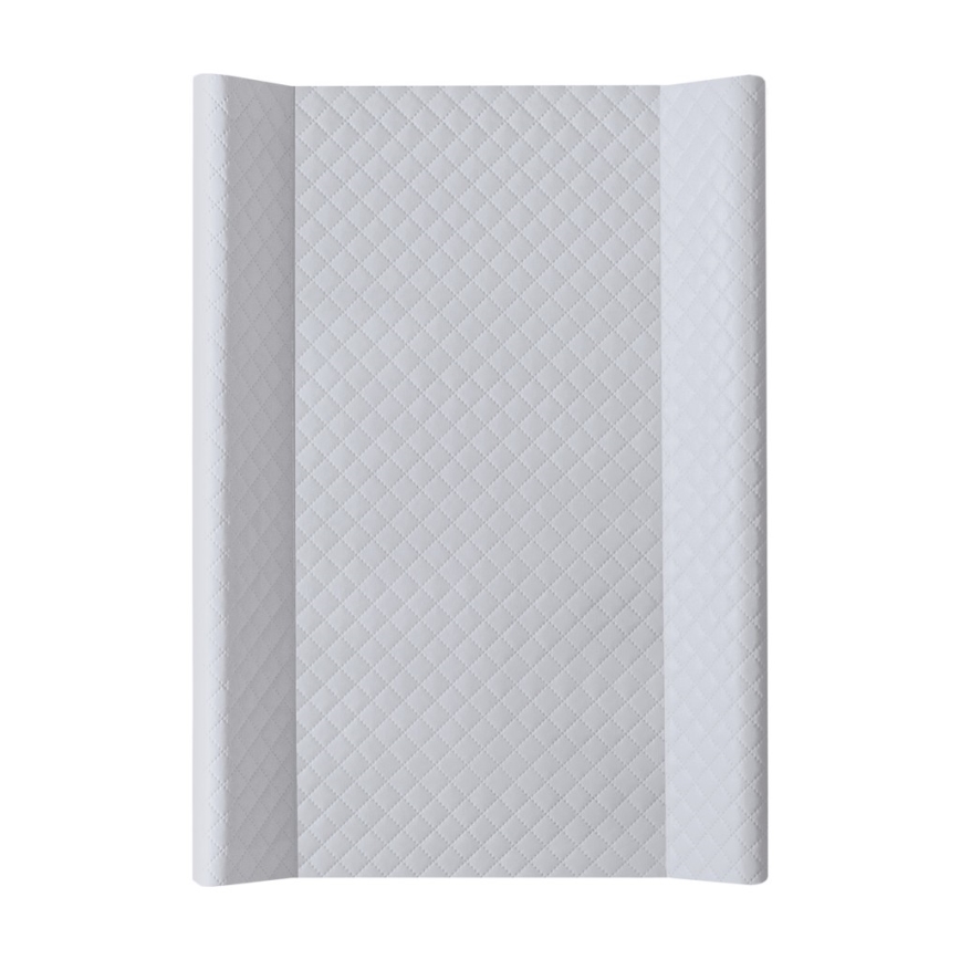 CebaBaby - Podloga za previjanje s čvrstom pločom i dva povišena ruba COMFORT 50x70 cm siva
