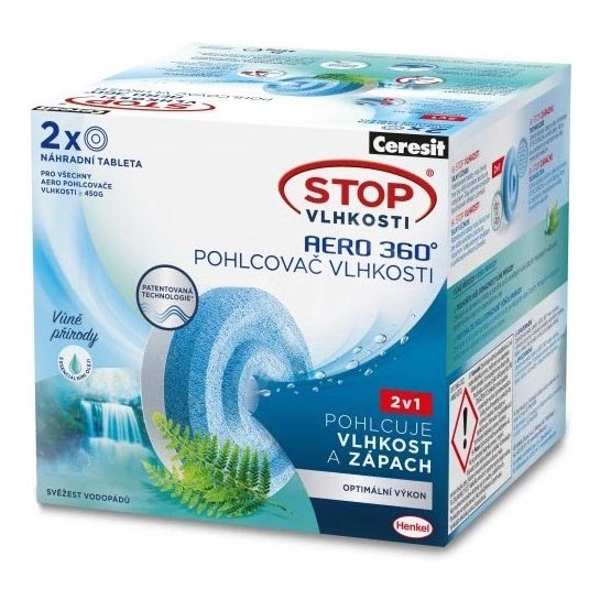 Ceresit - Tablete za odvlaživač 2u1 AERO 360° 2x 450 g svježina vodopada