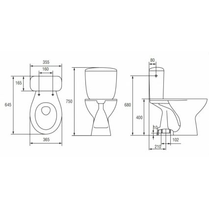 Cersanit K08-029 - Stojeća WC školjka s daskom PRESIDENT keramika/bijela
