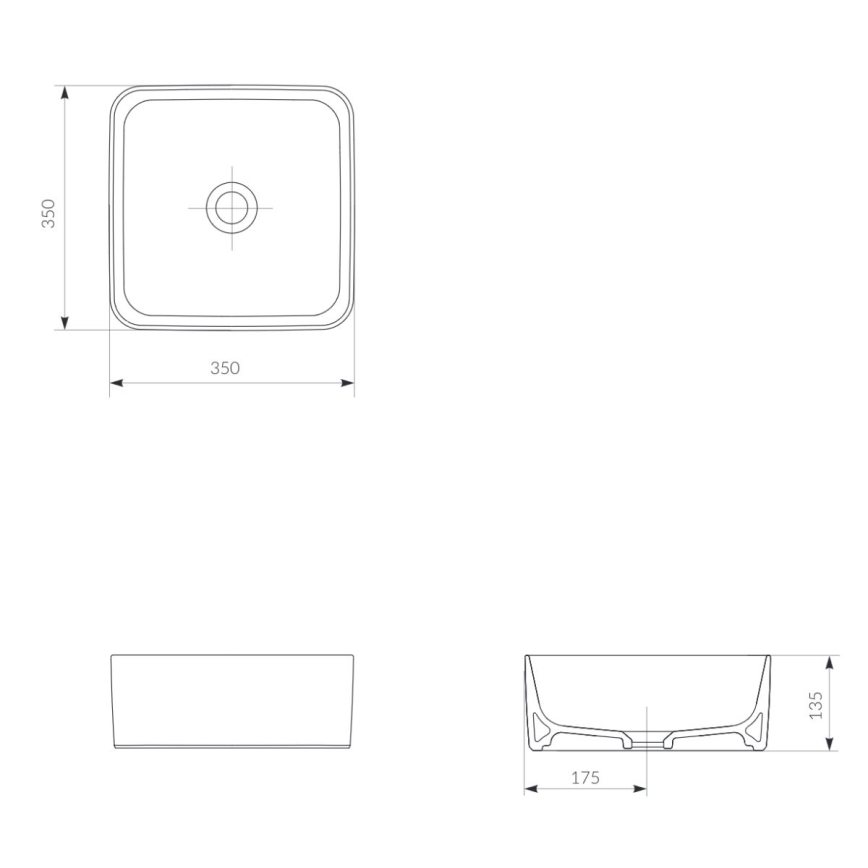 Cersanit K114-007-ECO - Umivaonik za ugradnju na radnu ploču CREA 35x35 cm keramika/sjajna bijela