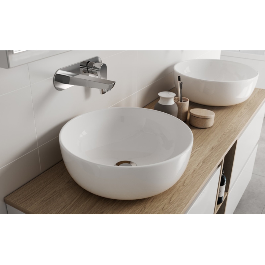 Cersanit K116-047-ECO - Umivaonik na ploču MODUO Ø 35 cm keramika/sjajna bijela