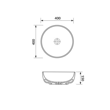Cersanit K116-048-ECO - Nadgradni umivaonik MODUO, Ø 40 cm, keramika/sjajna bijela
