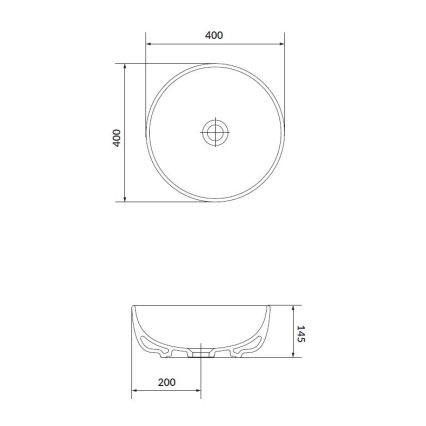 Cersanit K116-048 - Nadgradni umivaonik MODUO pr. 40 cm keramika/sjajna bijela