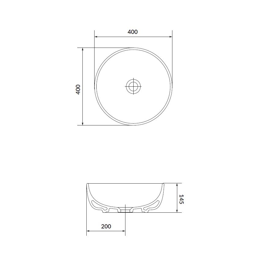 Cersanit K116-048 - Nadgradni umivaonik MODUO pr. 40 cm keramika/sjajna bijela