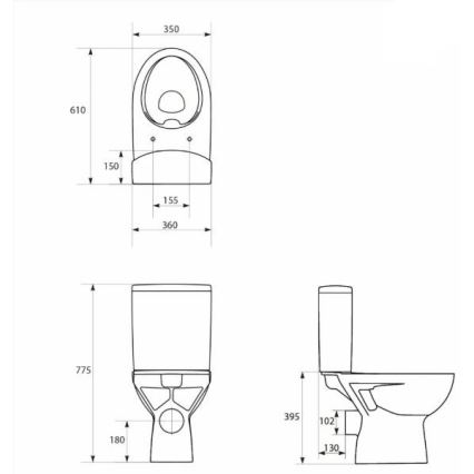 Cersanit K27-062 - Samostojeća WC školjka PARVA keramika/bijela