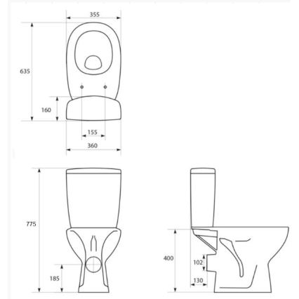 Cersanit K667-052 - Samostojeća WC školjka s daskom ARTECO keramika/bijela
