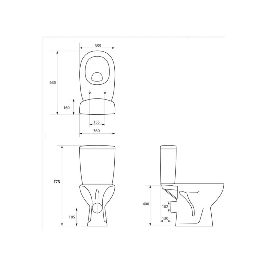 Cersanit K667-052 - Samostojeća WC školjka s daskom ARTECO keramika/bijela