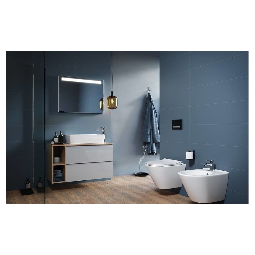 Cersanit K701-104 - Viseća WC školjka CITY OVAL s toaletnim sjedalom keramika/bijela