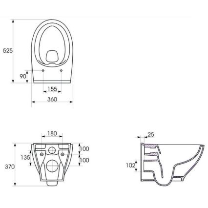 Cersanit K701-147 - Viseća WC školjka s daskom SAVIO keramika/bijela