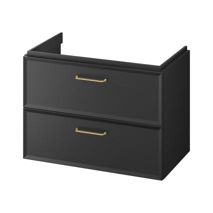 Cersanit S1017-003 - Viseći kupaonski ormarić ispod umivaonika MILLE 80x55x45 cm crne boje