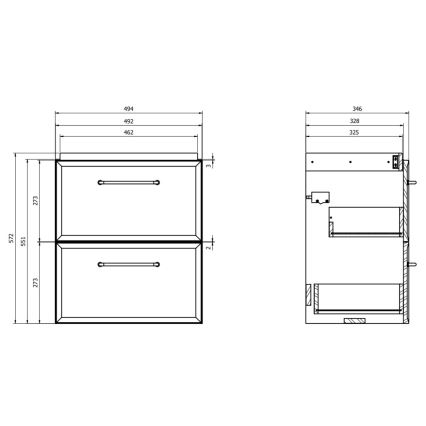 Cersanit S1021-005 - Viseći kupaonski ormarić ispod umivaonika MILLE SLIM 50x35 cm bijeli