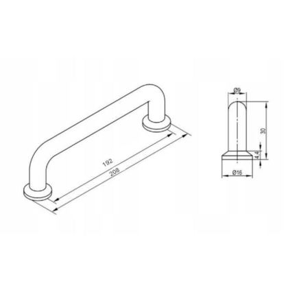 Cersanit S1021-018 - Ručka za namještaj MILLE 20x3 cm crna