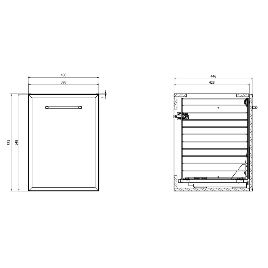 Cersanit S1022-011 - Viseći kupaonski ormarić s košem za rublje MILLE 40x45 cm bijeli