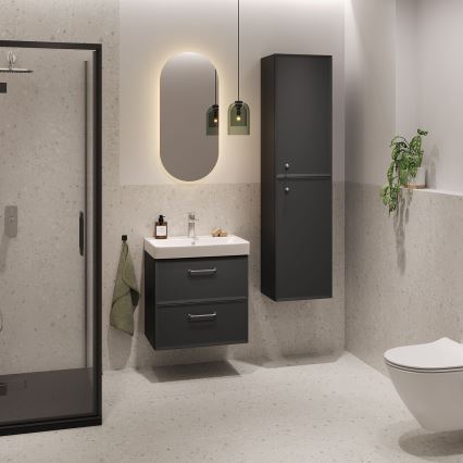 Cersanit S590-100 - Viseći kupaonski ormarić ispod umivaonika MILLE SLIM 60x38 cm crni