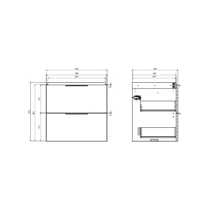 Cersanit S598-045-DSM - Viseći kupaonski ormarić ispod umivaonika MALIKA 60x45 cm, hrast