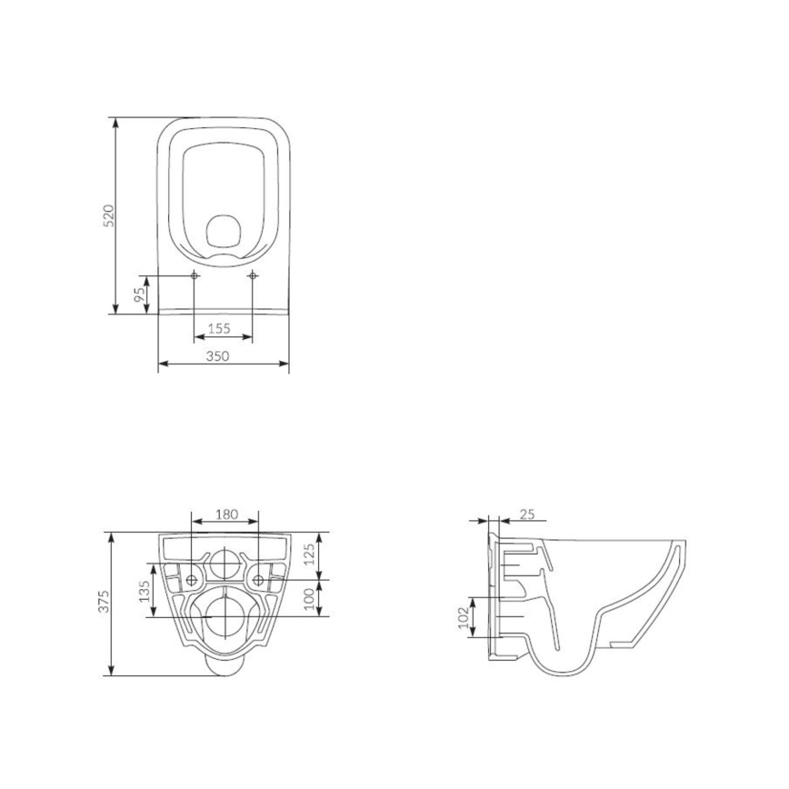Cersanit S701-213-ECO - Zidna WC školjka s WC daskom CREA, keramika/bijela