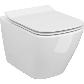 Cersanit S701-405 - Viseća WC školjka s daskom CITY SQUARE keramika/bijela