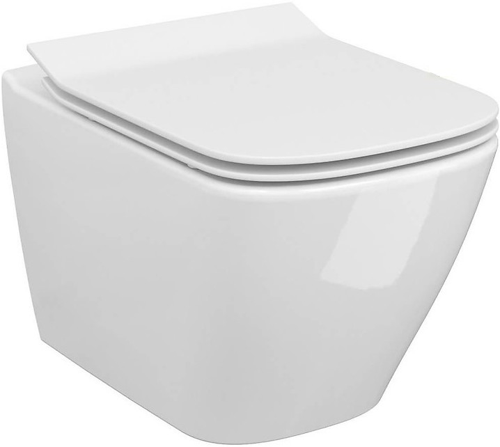 Cersanit S701-405 - Viseća WC školjka s daskom CITY SQUARE keramika/bijela