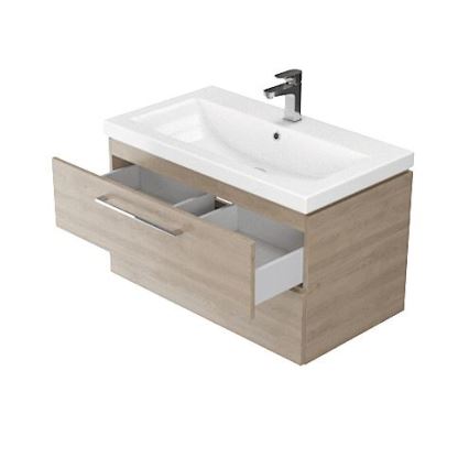 Cersanit S801-154-DSM - Zidni kupaonski ormarić s umivaonikom LARA 80x46x45 cm orah