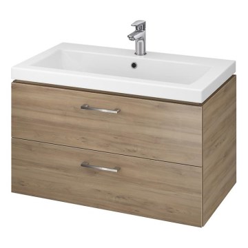 Cersanit S801-154-DSM - Zidni kupaonski ormarić s umivaonikom LARA 80x45 cm orah