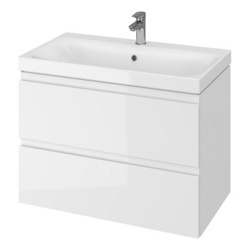 Cersanit S801-221-DSM - Zidna kupaonska ormarić s umivaonikom MEDDIE 62x80 cm sjajno bijela