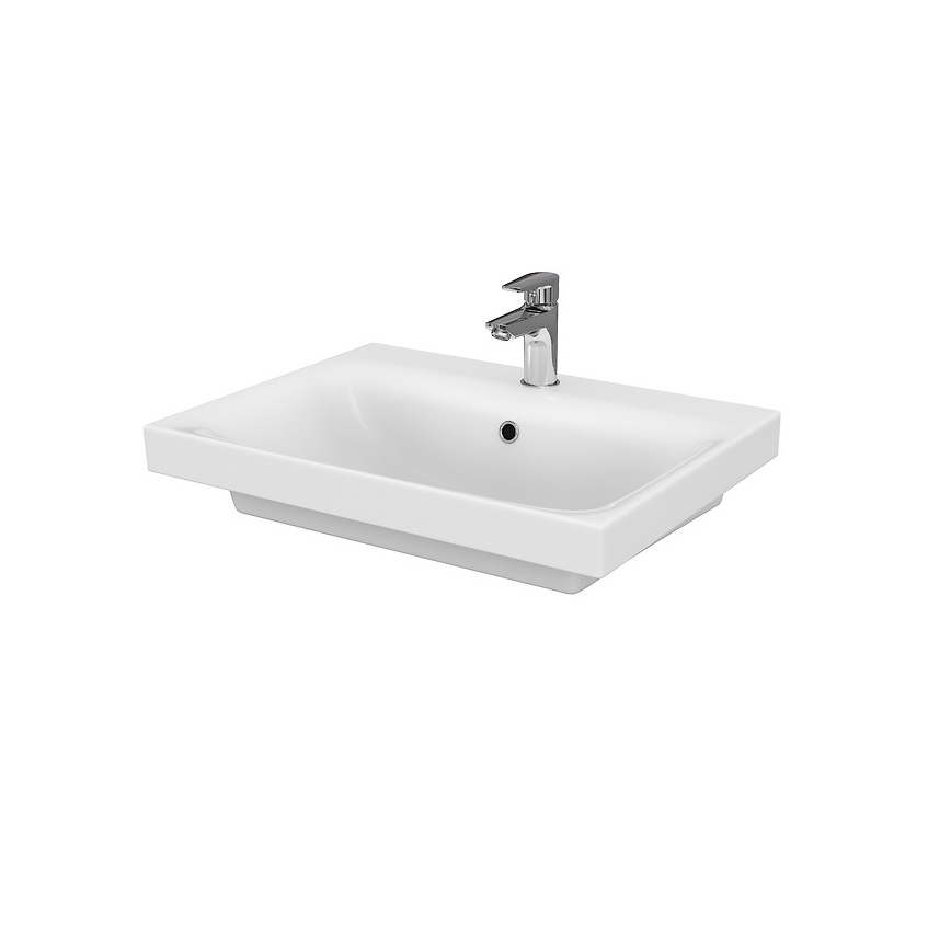 Cersanit S801-223-DSM - Viseći kupaonski ormarić s umivaonikom MODUO 60x57x45 cm sjajna bijela
